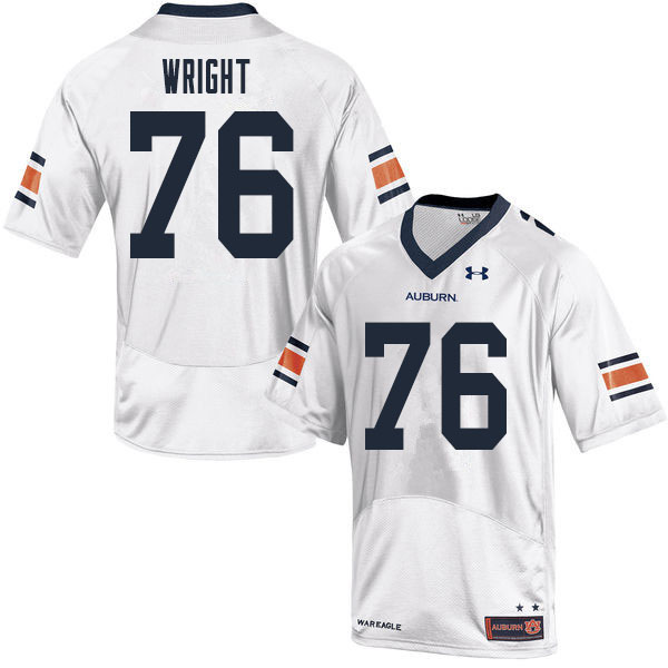 Men #76 Jeremiah Wright Auburn Tigers College Football Jerseys Sale-White - Click Image to Close
